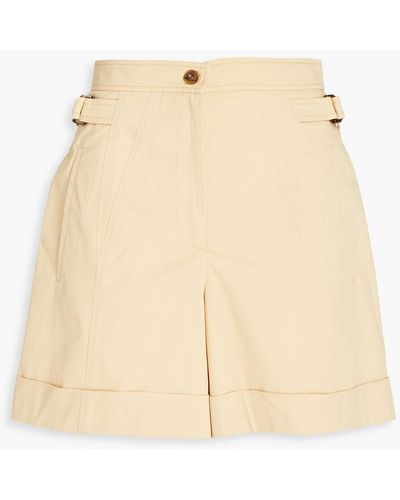 Alberta Ferretti Cotton-blend Twill Shorts - Natural
