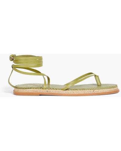 Paula Torres Pietra Lace-up Leather Espadrille Sandals - Green