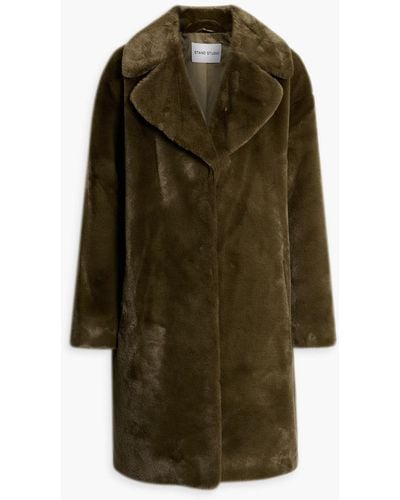 Stand Studio Camille Faux Fur Coat - Green