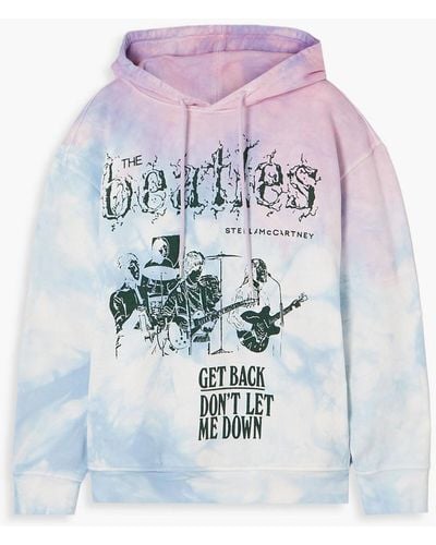Stella McCartney The Beatles Printed Tie-dyed Cotton-jersey Hoodie - White