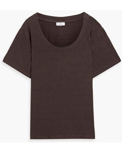 Iris & Ink Tessa Stretch-linen Jersey T-shirt - Brown