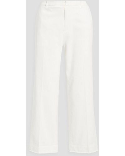ATM Cropped Cotton-blend Twill Wide-leg Trousers - White