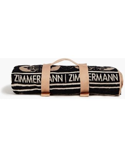 Zimmermann Cotton-terry Jacquard Beach Towel - Black