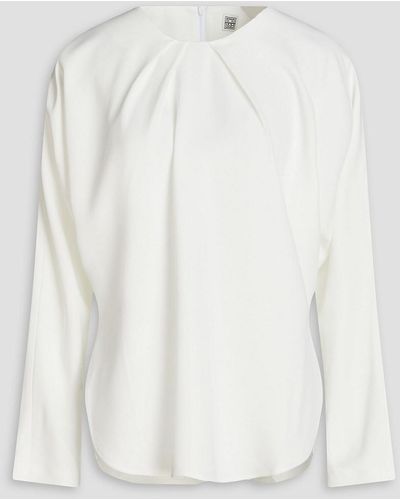 Totême Pleated Crepe Top - White