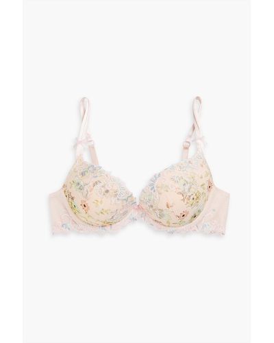 Lise Charmel Embroidered Stretch-tulle Push-up Bra - Pink