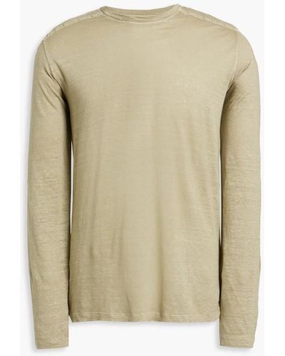 120% Lino Slub Linen-jersey T-shirt - Natural