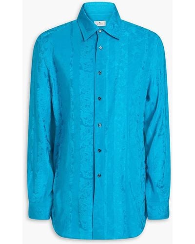 Etro Silk-jacquard Shirt - Blue