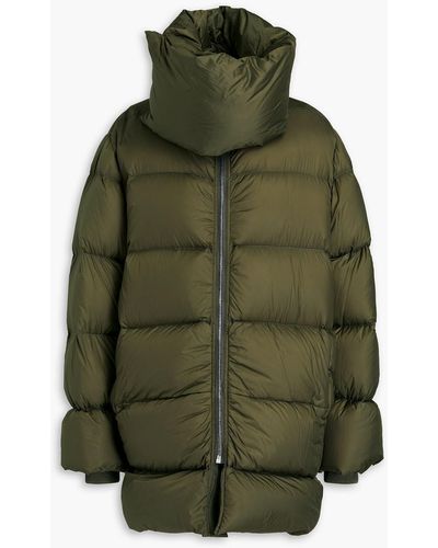 Rick Owens Quilted Shell Down Coat - Green