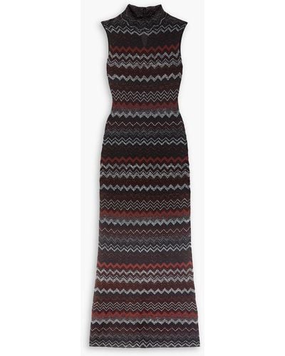 Missoni Metallic Crochet-knit Maxi Dress - Black