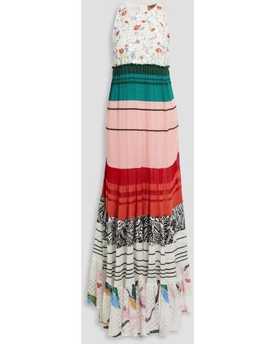 Missoni Tiered Printed Crochet-knit Maxi Dress - Multicolour