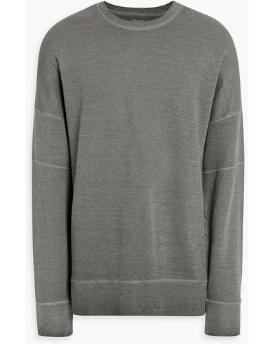 120% Lino Linen-blend Jersey Sweatshirt - Gray