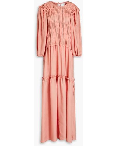Mother Of Pearl Misha Gathered Woven Maxi Dress