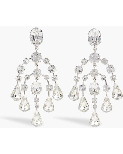 Jennifer Behr Annastasia Silver-tone Crystal Earrings - White
