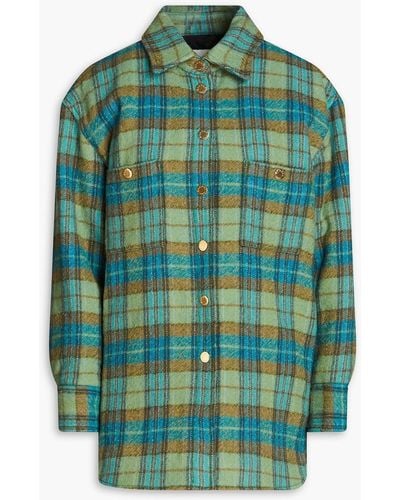 Sandro Kenneth Checked Wool-twill Jacket - Green