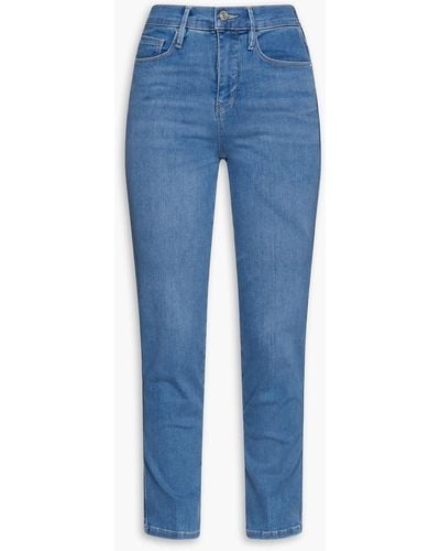 FRAME Le Sylvie Cropped High-rise Straight-leg Jeans - Blue