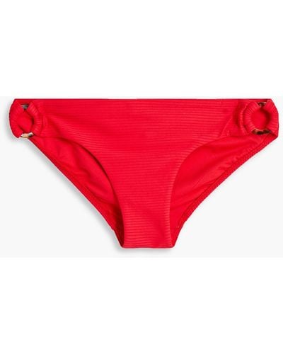 Seafolly Geripptes, halbhohes bikini-höschen - Rot