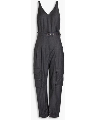 Brunello Cucinelli Jumpsuit aus wolle mit verzierung und falten - Grau