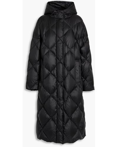 Stand Studio Farrah Quilted Shell Hooded Coat - Black