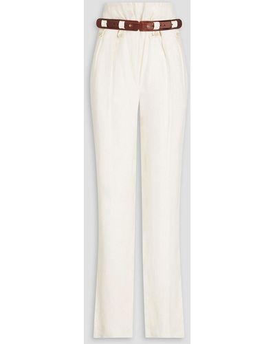 Giuliva Heritage Geraldine Linen Straight-leg Pants - White