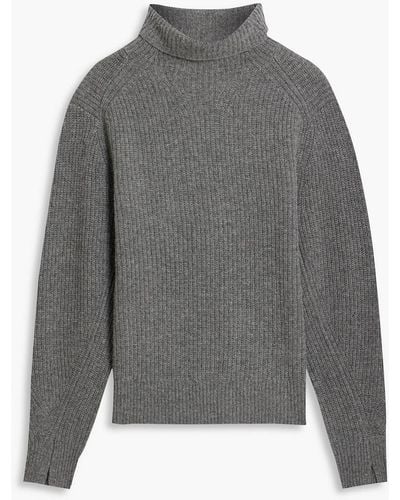 Rag & Bone Penelope Ribbed Wool And Cashmere-blend Turtleneck Sweater - Gray