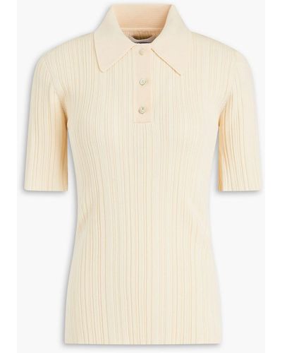 Holzweiler Ribbed-knit Polo Sweater - Natural