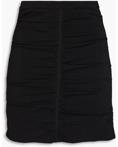 Sandro Ruched Stretch-knit Mini Skirt - Black