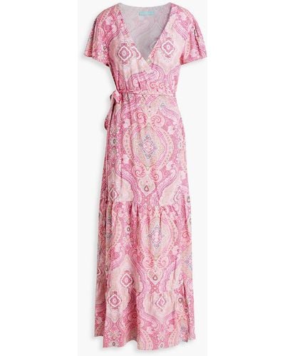 Melissa Odabash Barrie Paisley-print Voile Maxi Wrap Dress - Pink