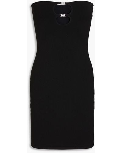 T By Alexander Wang Strapless Cutout Embellished Stretch-jersey Mini Dress - Black