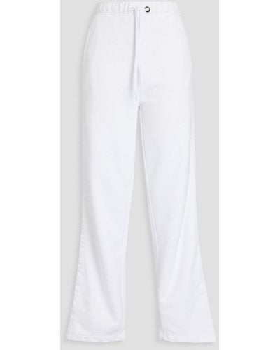 Emporio Armani French Cotton-blend Terry Track Trousers - White