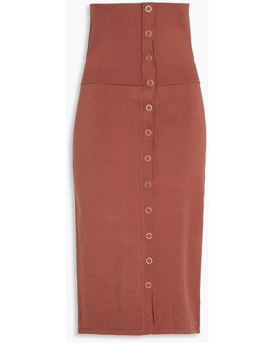 Dion Lee Stretch-knit Midi Skirt - Red