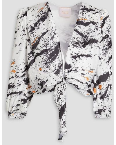 Galvan London Conica bluse aus krepon mit print - Weiß