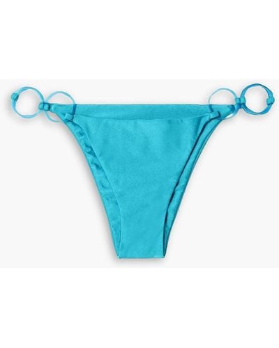 Cult Gaia Zoey Embellished Low-rise Bikini Briefs - Blue
