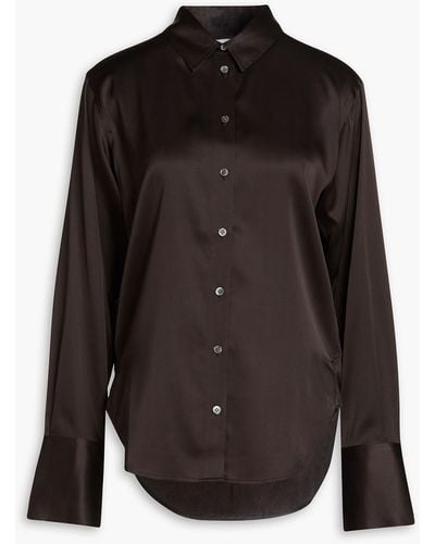FRAME Standard Washed Silk-blend Shirt - Black