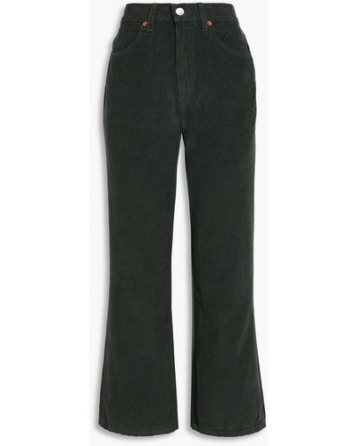 RE/DONE 70s Loose Flare Cotton-corduroy Flared Pants - Green