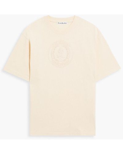 Acne Studios T-shirt aus baumwoll-jersey mit stickereien - Weiß