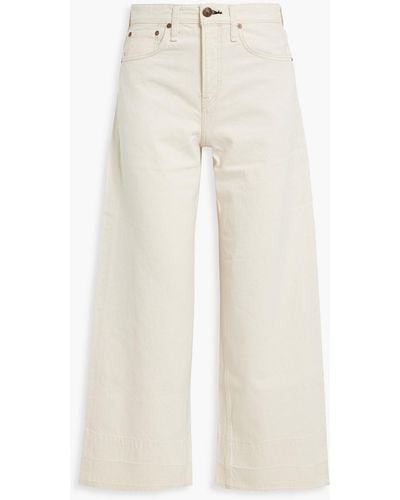 Rag & Bone Maya Cropped High-rise Wide-leg Jeans - White