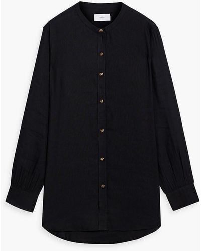 Onia Air Linen-blend Shirt - Black