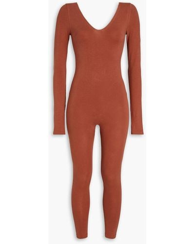 Baserange Oleta Cropped Cotton-blend Jersey Jumpsuit - Red