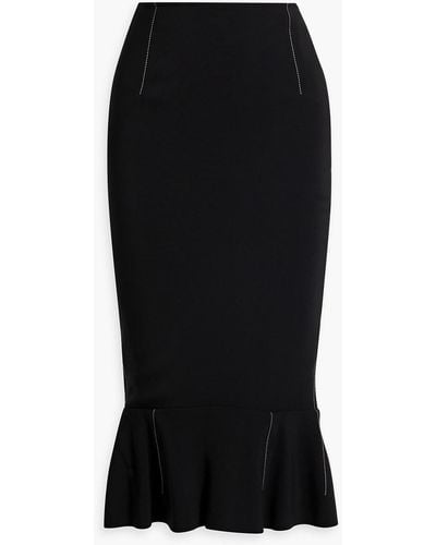 Marni Fluted Crepe Midi Skirt - Black
