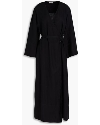 By Malene Birger Issa Linen Midi Wrap Dress - Black