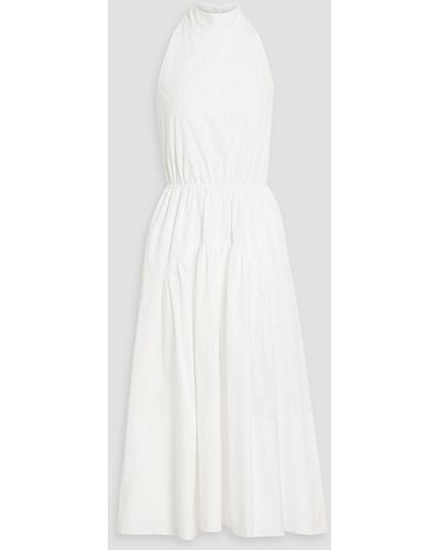 Vince Cotton-poplin Halterneck Midi Dress - White