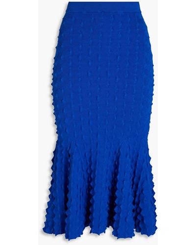 Stella McCartney Fluted Cloqué Midi Skirt - Blue