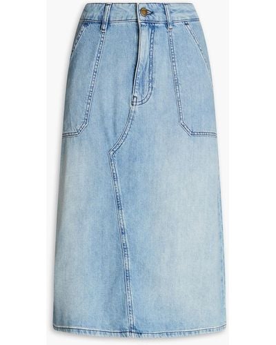 Ba&sh Faded Denim Skirt - Blue