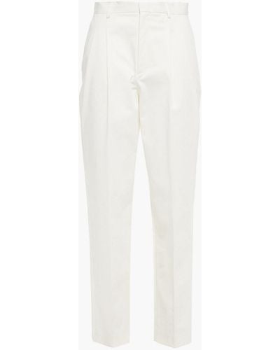 RED Valentino Stretch-cotton Twill Tapered Trousers - White