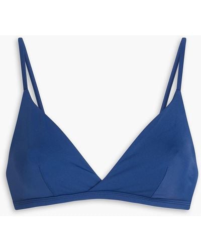 Onia Malin Triangle Bikini Top - Blue