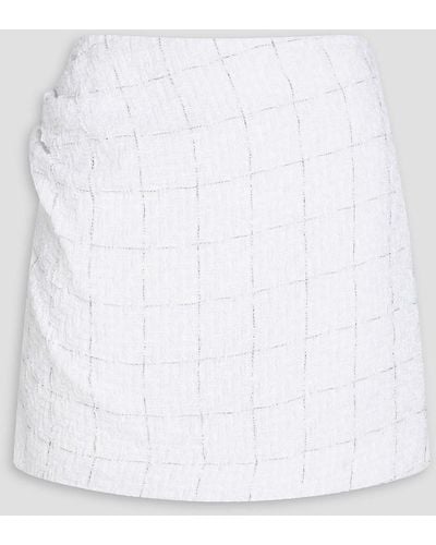 IRO Ravi Checked Cotton-blend Bouclé-tweed Mini Skirt - White
