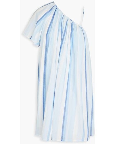 Claudie Pierlot Striped Cotton-mousseline Mini Dress - Blue
