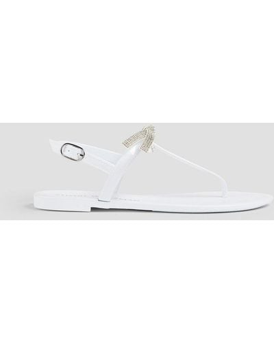 Stuart Weitzman Embellished Rubber Sandals - White