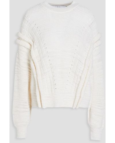 IRO Pointelle-knit Linen-blend Sweater - White