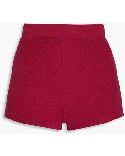 Bondi Born Geneva Ribbed Modal-blend Shorts - Red